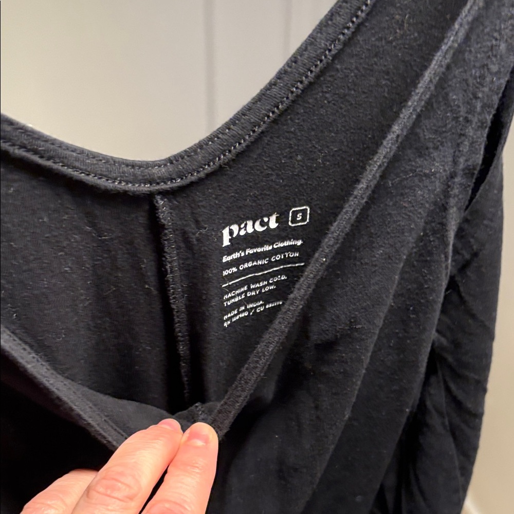 Pact Women's Black Long Sleeve Jumpsuit